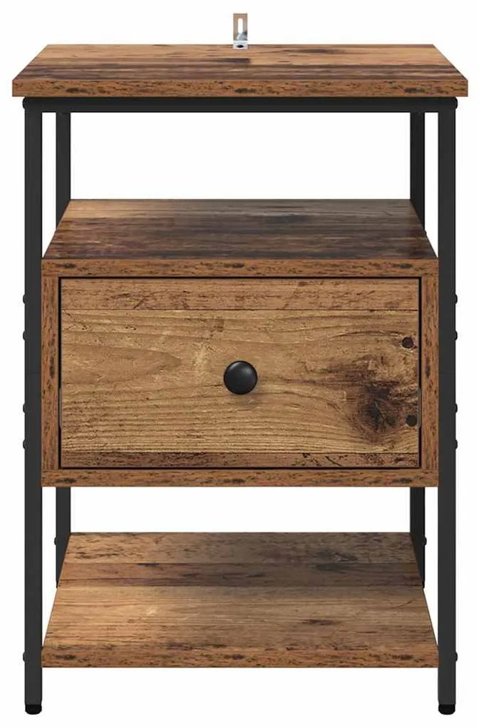 Éjjeliszekrény fiókkal 2 pcs Régi fa 40 x 42 x 56 cm Faanyag