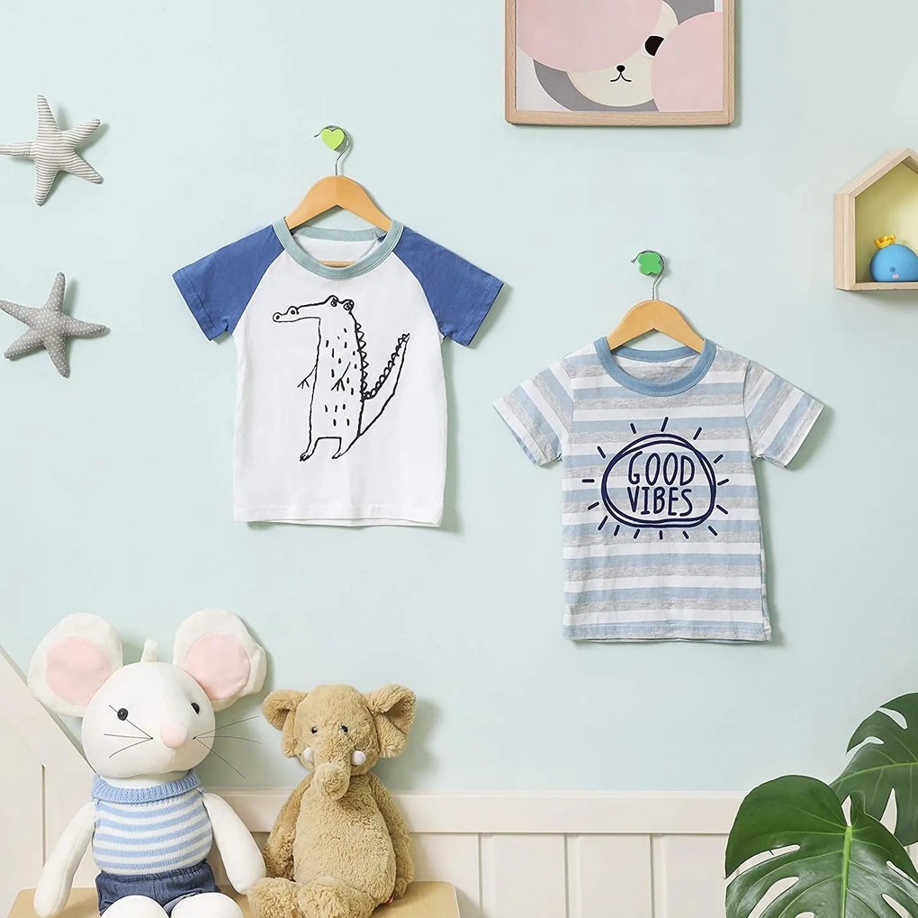 10 darabos gyerekruha akasztók, nadrágakasztóval 35 x 20 x 1,2 cm, natúr