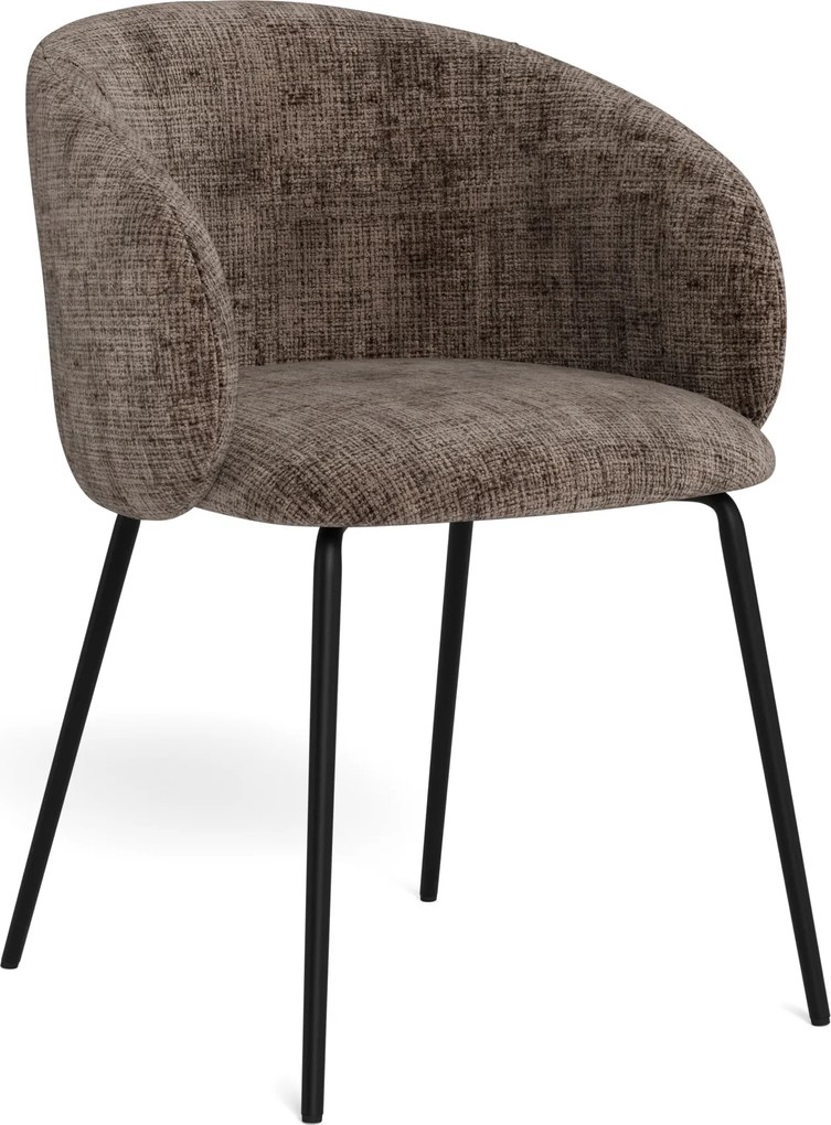 MAZZONI EXPORT CLARA Tompa Barna (Juto 24 szövet)/fekete lábak - MODERN KÁRPITOZOTT KAGYLÓSZÉK LOFT STÍLUSÚ NAPPALIBA/ÉTKEZŐBE/IRODÁBA