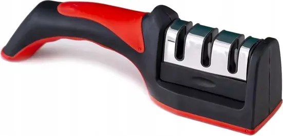 3 szegmenses késélező 22 cm-es késekhez – háromfunkciós piros