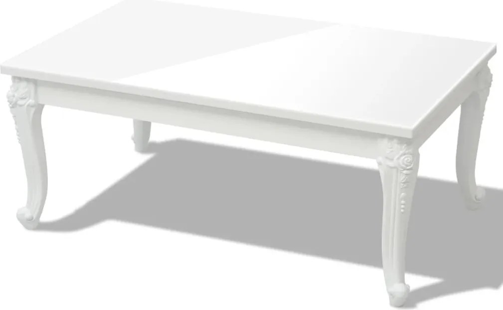 vidaXL Fehér magasfényű 100x60x42 cm-es dohányzóasztal
