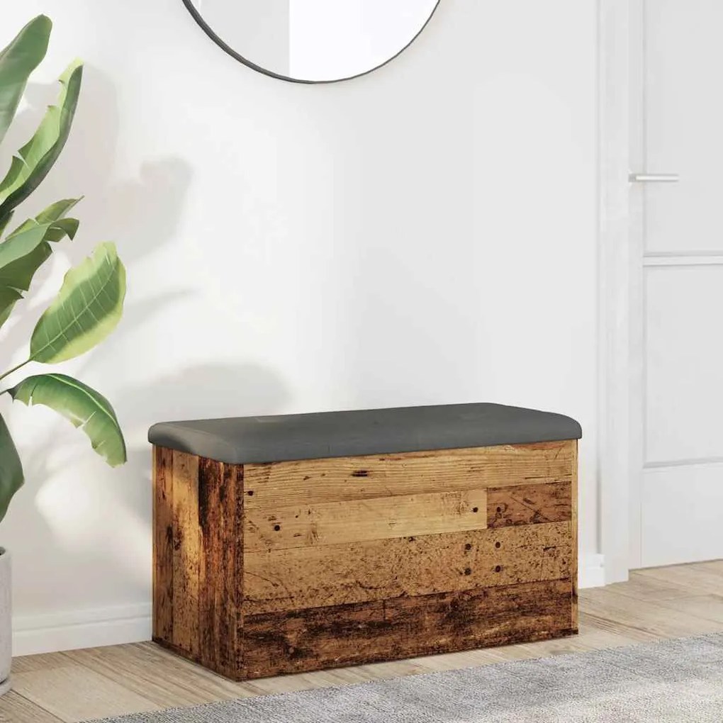 antik fa szerelt fa tárolópad 82x42x45 cm
