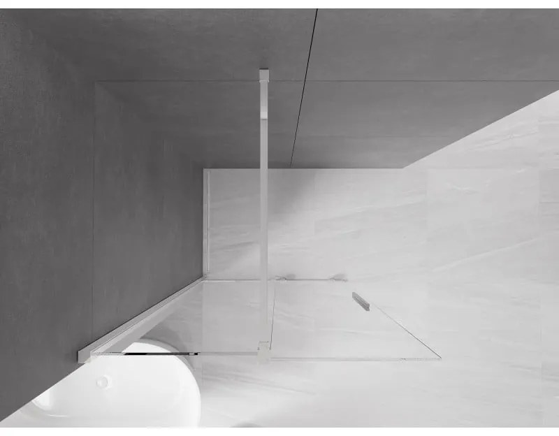 Mexen Velar, tolóajtó a nyílásba Walk-In típus 110 cm, 8 mm átlátszó üveg, króm, 871-110-000-03-01