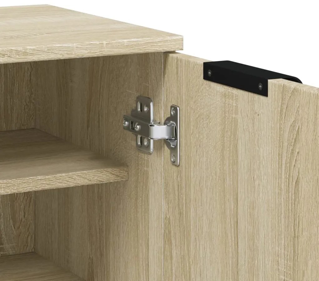 sonoma-tölgyszínű szerelt fa cipősszekrény 59 x 35 x 100,5 cm