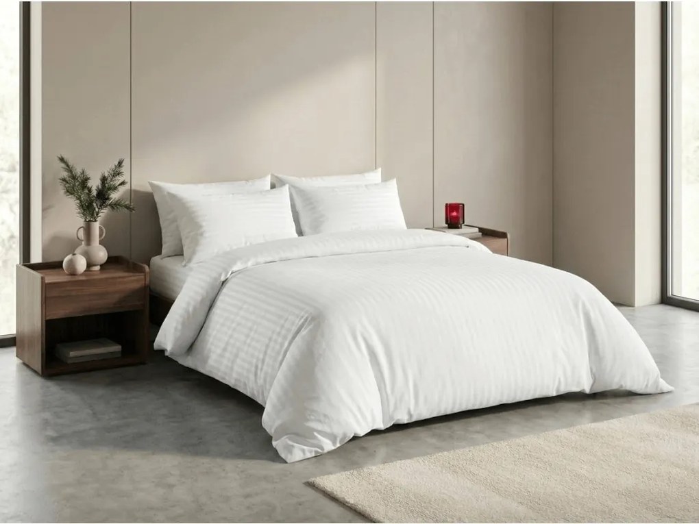 Fehér DAMARA pamut damaszt ágyneműhuzat Ágyneműhuzat mérete: 70 x 90 cm | 140 x 200 cm