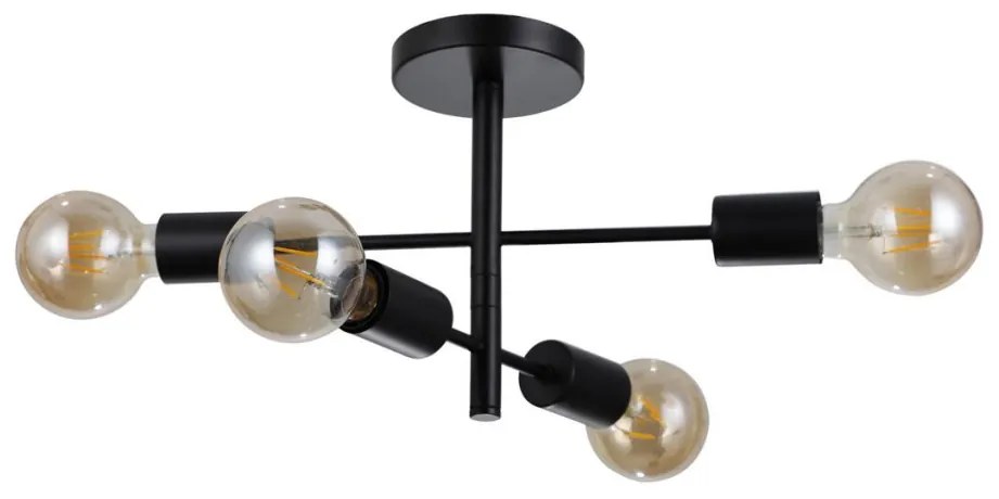 ITALUX PND-4025-4-BL PIANSI Vintage Mennyezeti Lámpák Matt Fekete E27 IP20