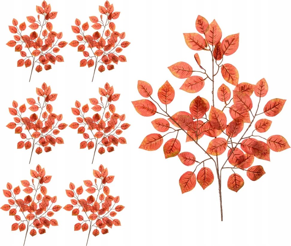 Rózsa ág műlevél barna levelek csomók nád 6 db