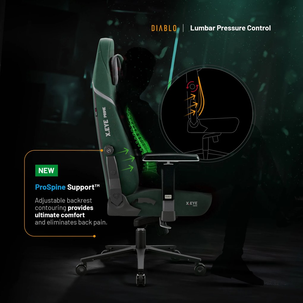 Gamer szék zöld forest green Normal Size: Diablo X-Eye Prime
