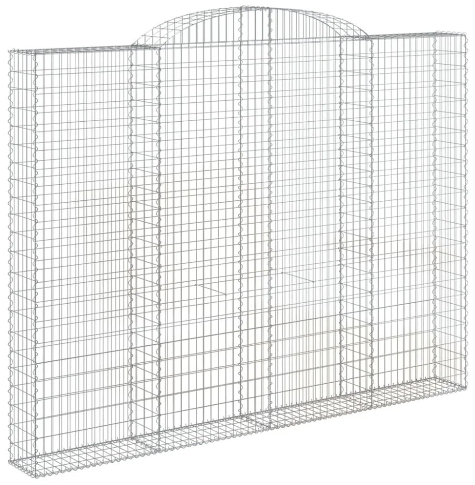 2 db íves horganyzott vas gabion kosár 300x30x220/240 cm