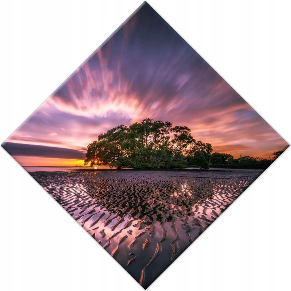 Vászonkép 42x42 Gyönyörű lila tájkép