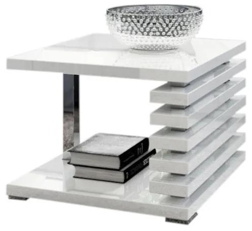 KYOTO dohányzóasztal, 60x44x60 cm, magasfényű fehér
