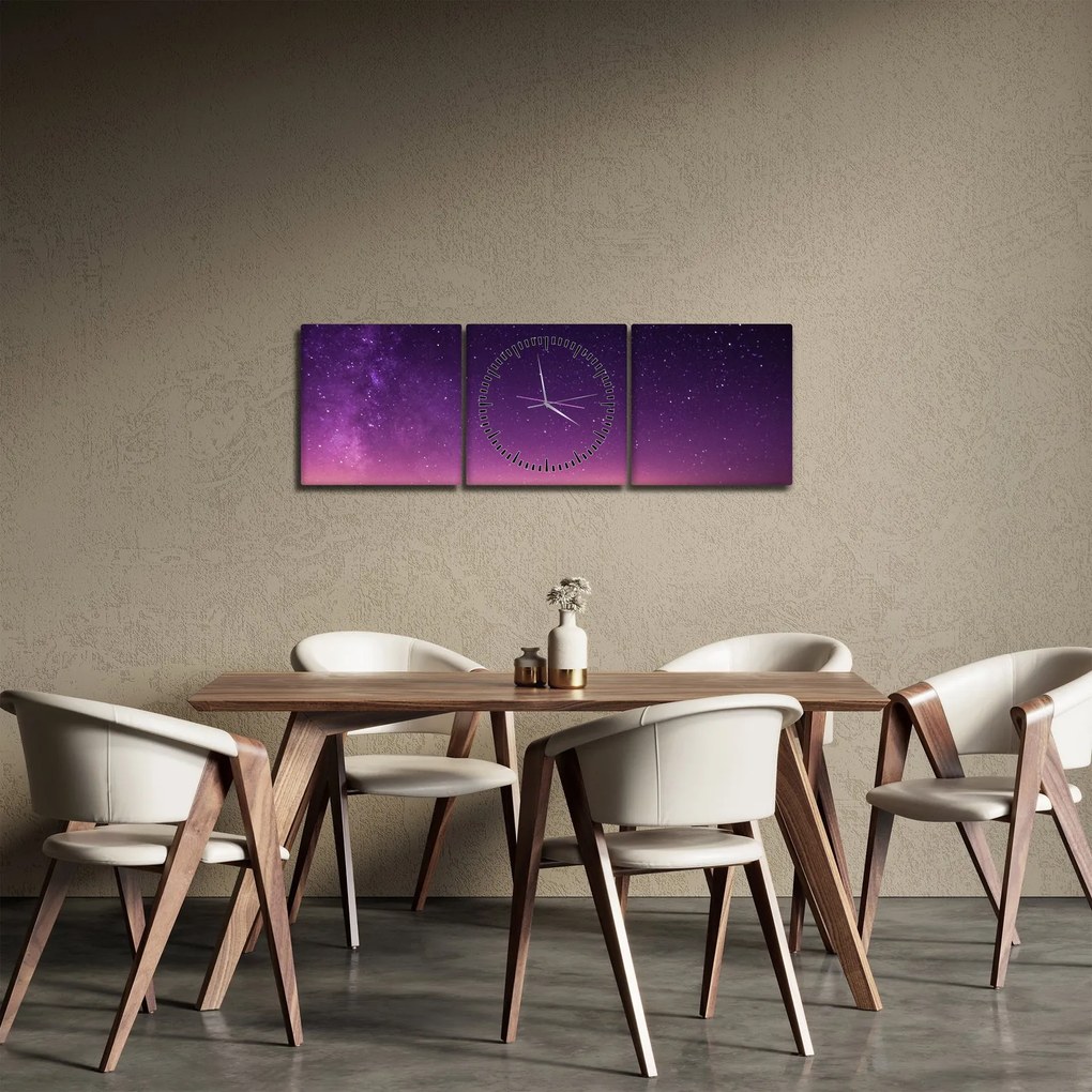Ég képe hullócsillagokkal (órával) (90x30 cm)