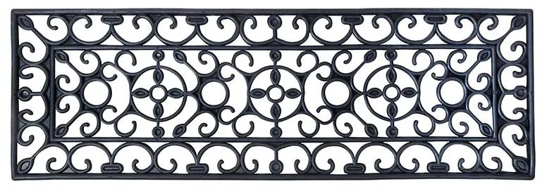 Gumi lábtörlő, fekete, 75 x 25 cm