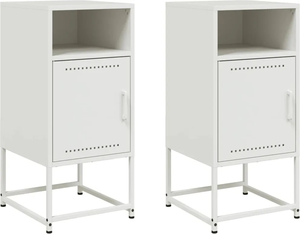 vidaXL 2 db fehér acél éjjeliszekrény 36 x 39 x 78 cm
