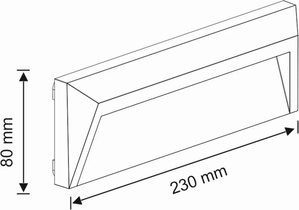 POLUX 309259 HOLDEN Kültéri Falba Építhető Lámpa Grafit LED IP65