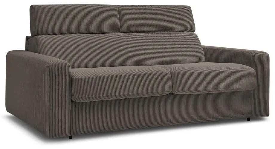 Szürkésbarna kordbársony kinyitható kanapé 195 cm Monaco – Bobochic Paris