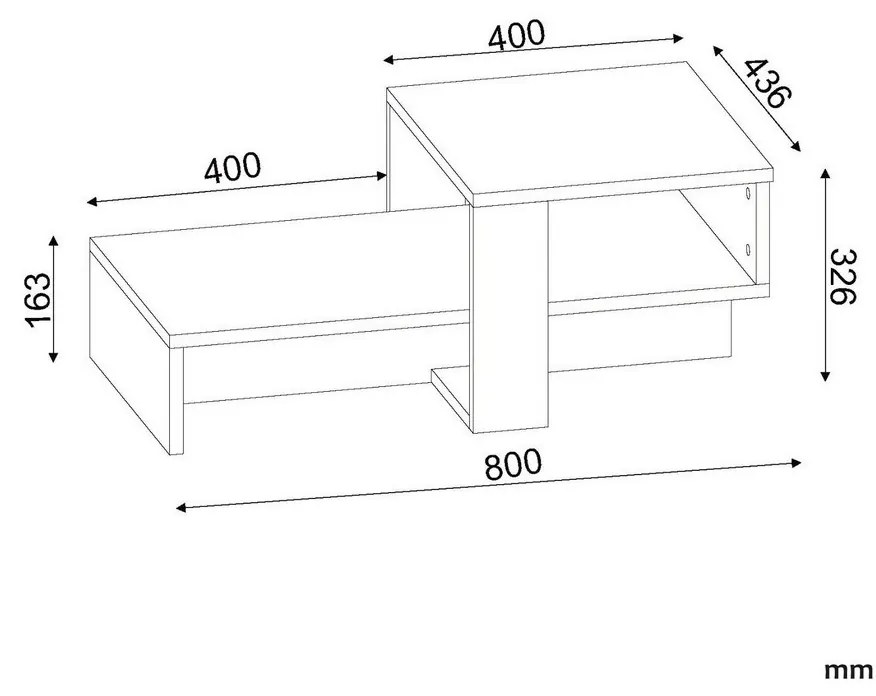 Chain White and Walnut dohányzóasztal