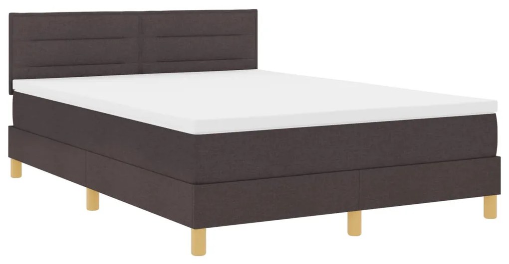 Boxspring ágy matraccal Sötétbarna 140x190 cm Szövet