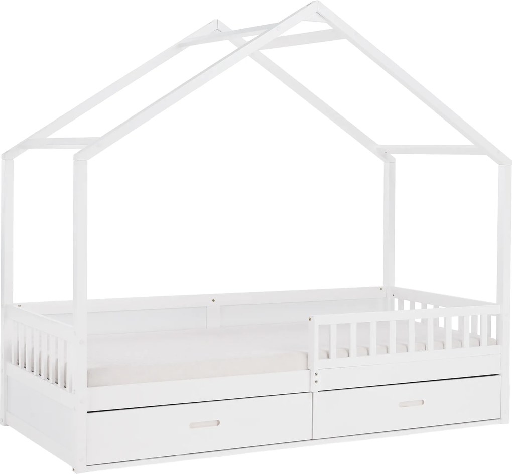 Montessori ágy, 90x200, fehér, tömör, BIANKA