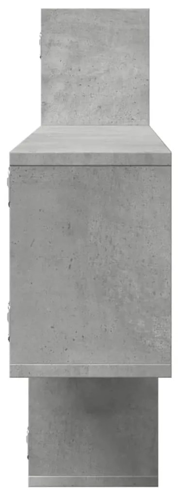 betonszürke szerelt fa fali polc 167,5 x 18 x 68 cm