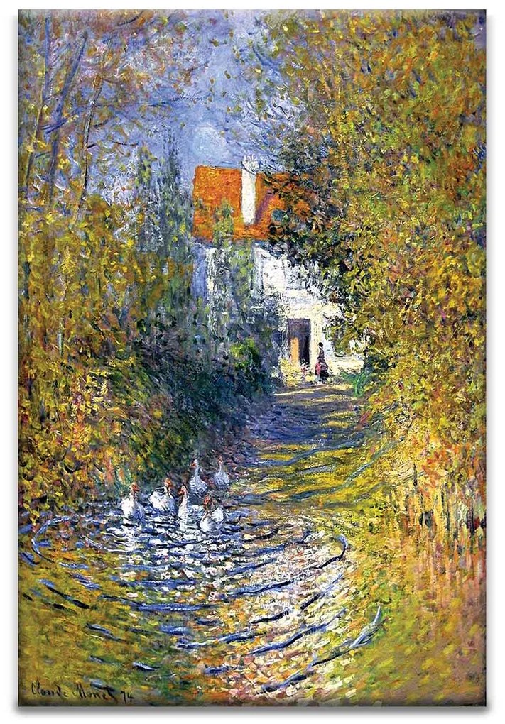 Monet Virágoskert kerámiakép üvegkép, falikép