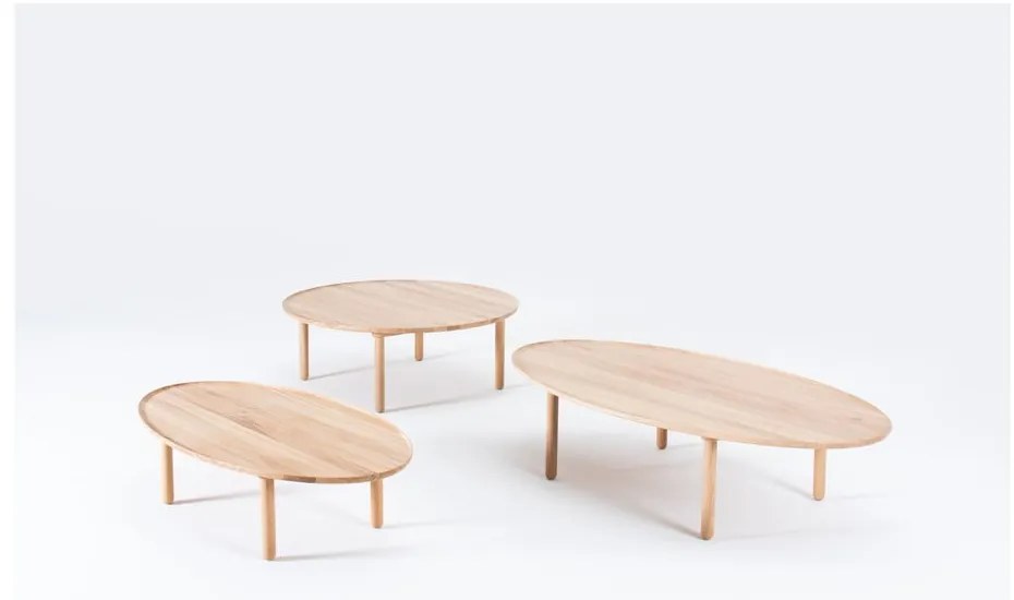 Natúr színű tölgyfa kerek dohányzóasztal ø 100 cm Mu – Gazzda