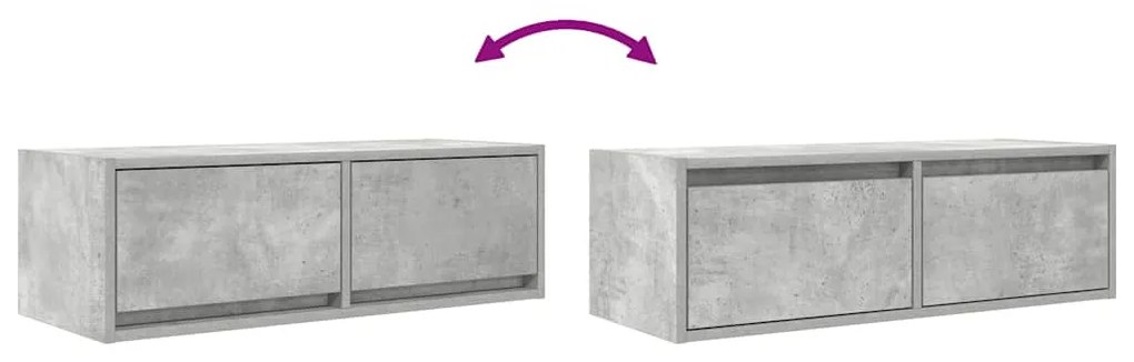 2 db betonszürke szerelt fa TV-szekrény 80x31x25,5 cm