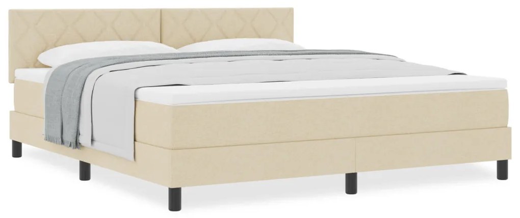 Box Spring Ágy Matraccal Krém 180x200 cm Szövet