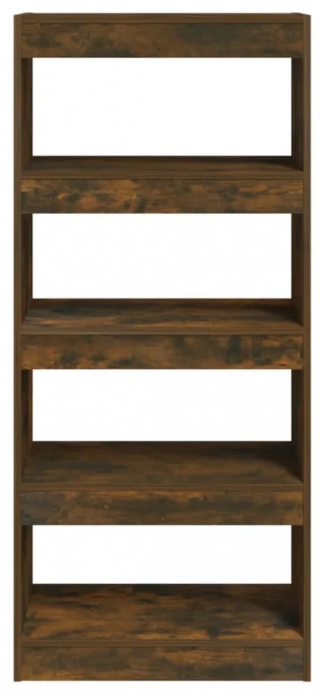 füstös tölgy színű fa könyvszekrény/térelválasztó 60x30x135 cm