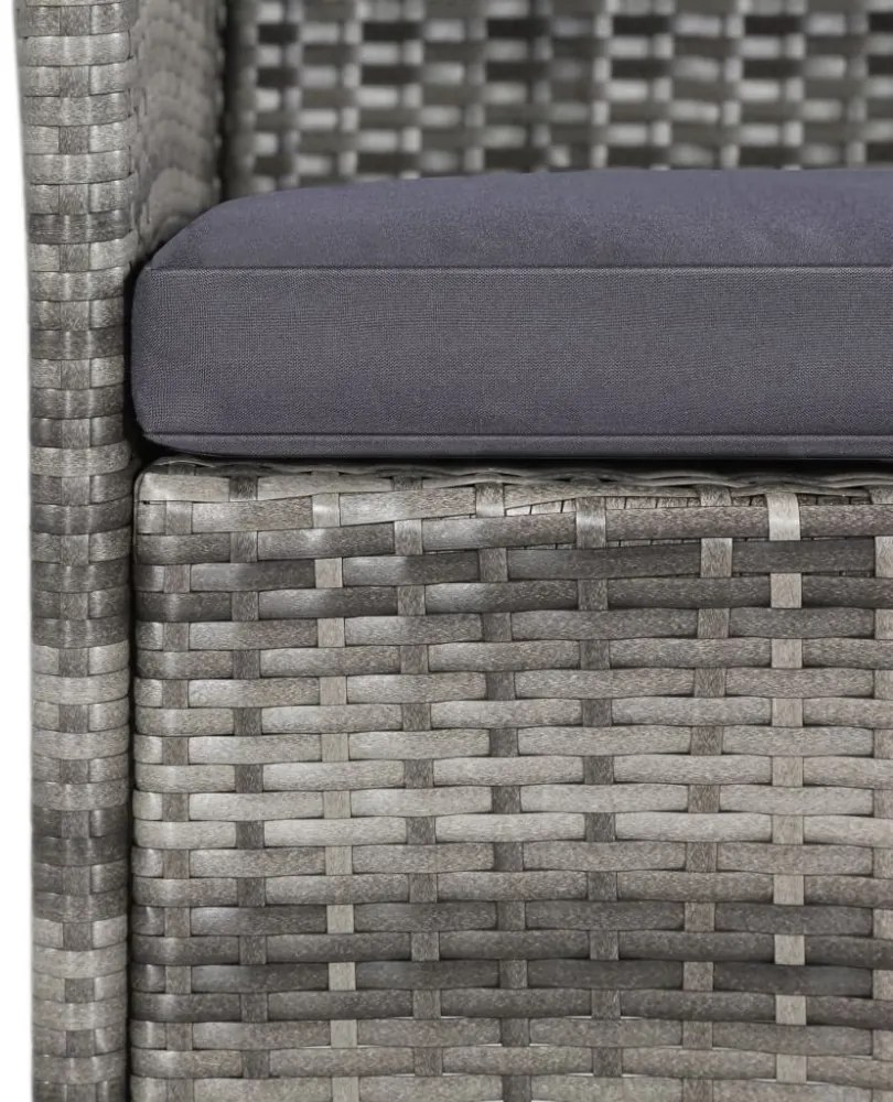 11 részes szürke polyrattan kültéri étkezőgarnitúra párnával