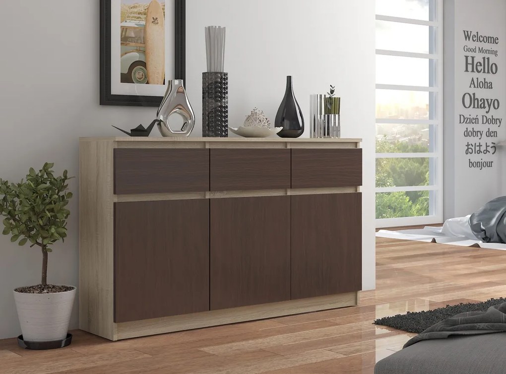 Komód Kuwait 3D 3D (sonoma tölgy + wenge). 1117163