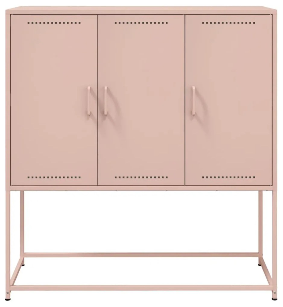 rózsaszín acél magasszekrény 100,5 x 39 x 107 cm