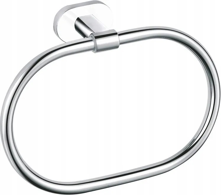 Rav Kör alakú króm/fehér fürdőszobai kiegészítő Yukon, Szín: króm/fehér (YUA0104C