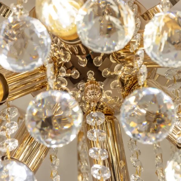 Brilagi - Felületre szerelhető csillár CRYSTAL 6xE14/60W/230V arany