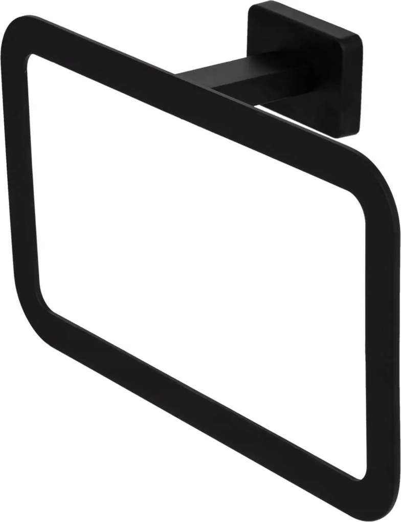 Fürdőszobai törölköző tartó, fekete Caro