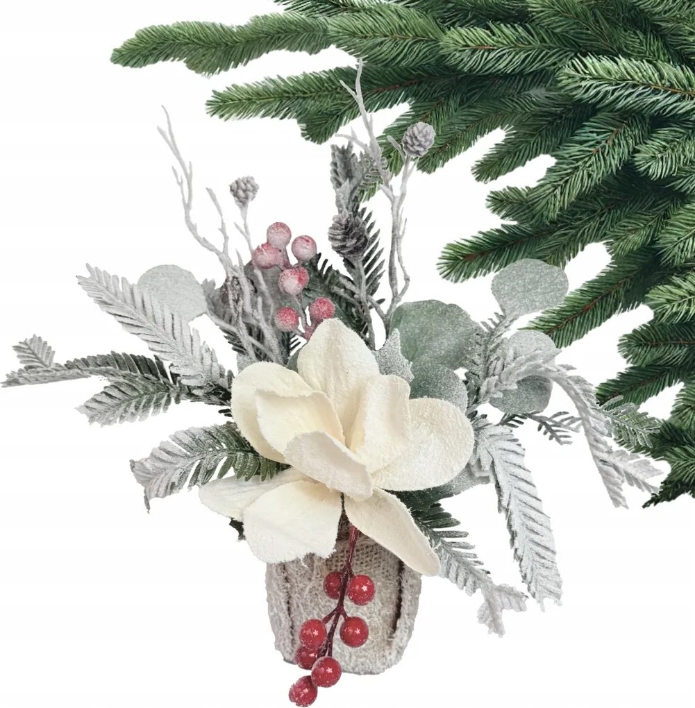 Karácsonyi dísz bézs Magnóliával 42cm Dekoráció Virágok Karácsonyfadíszek