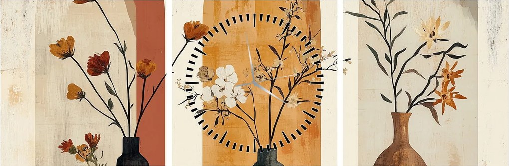 Kép - Vázák boltívekben (órával) (90x30 cm)