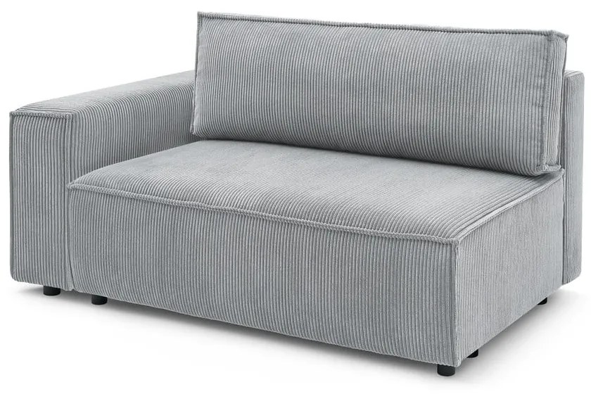 Világosszürke kordbársony kanapé modul (bal oldali) Nihad modular – Bobochic Paris