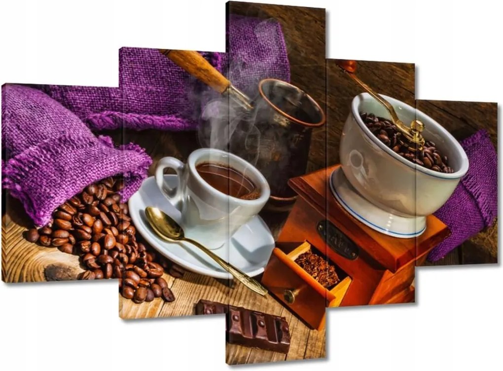 Vászonkép 100x70 Lila kávés zsákok