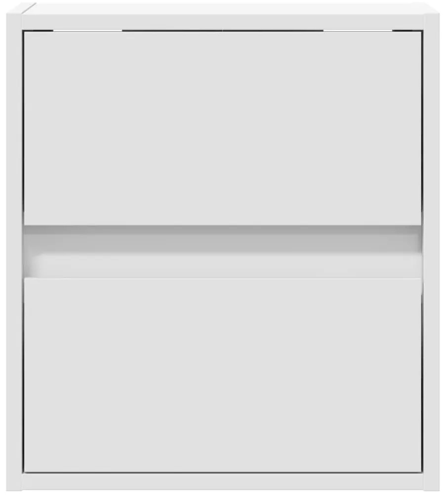 2 db fehér falra szerelhető TV-szekrény LED-del 41 x 31 x 45 cm