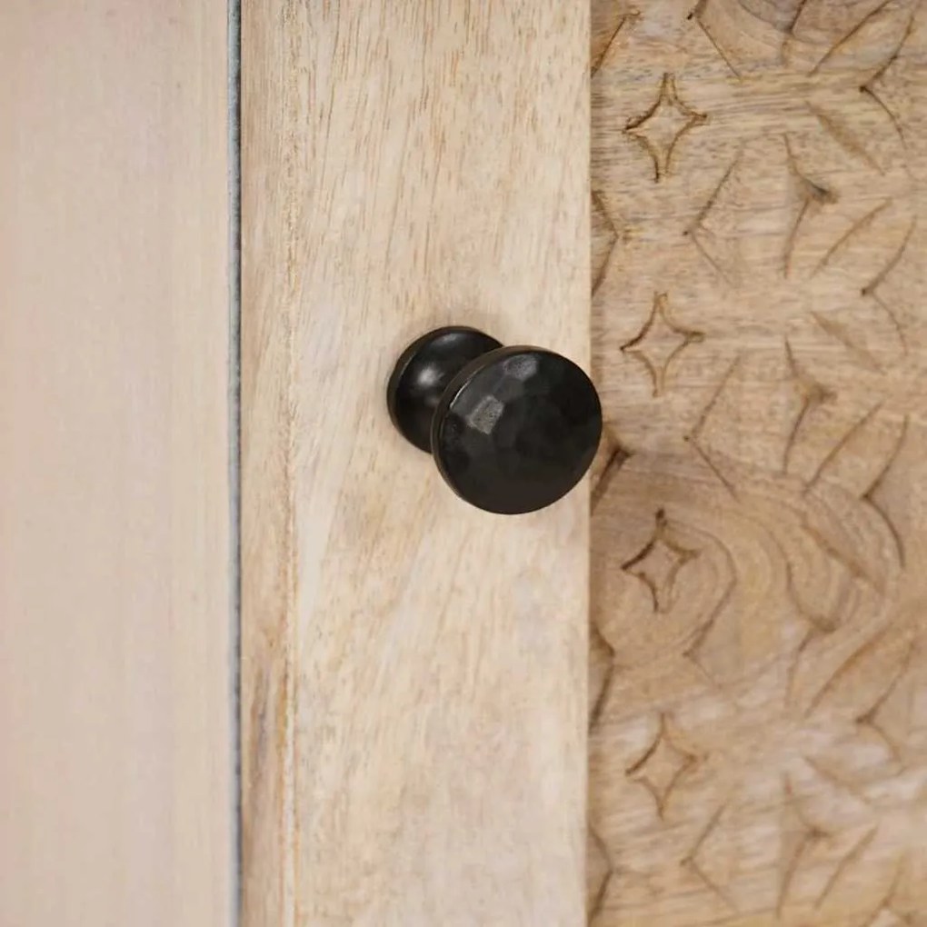 Magasfiú polcokkal ajtóval Fehér 40 x 33 x 110 cm tömör mangófa