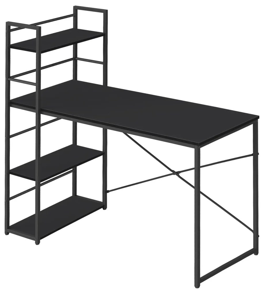 Íróasztal MAX 4.0 SONOMA polccal 120x44 cm, fekete