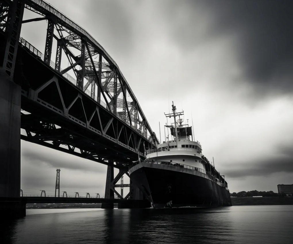 Poszter 60x50cm Hajó a hídnál