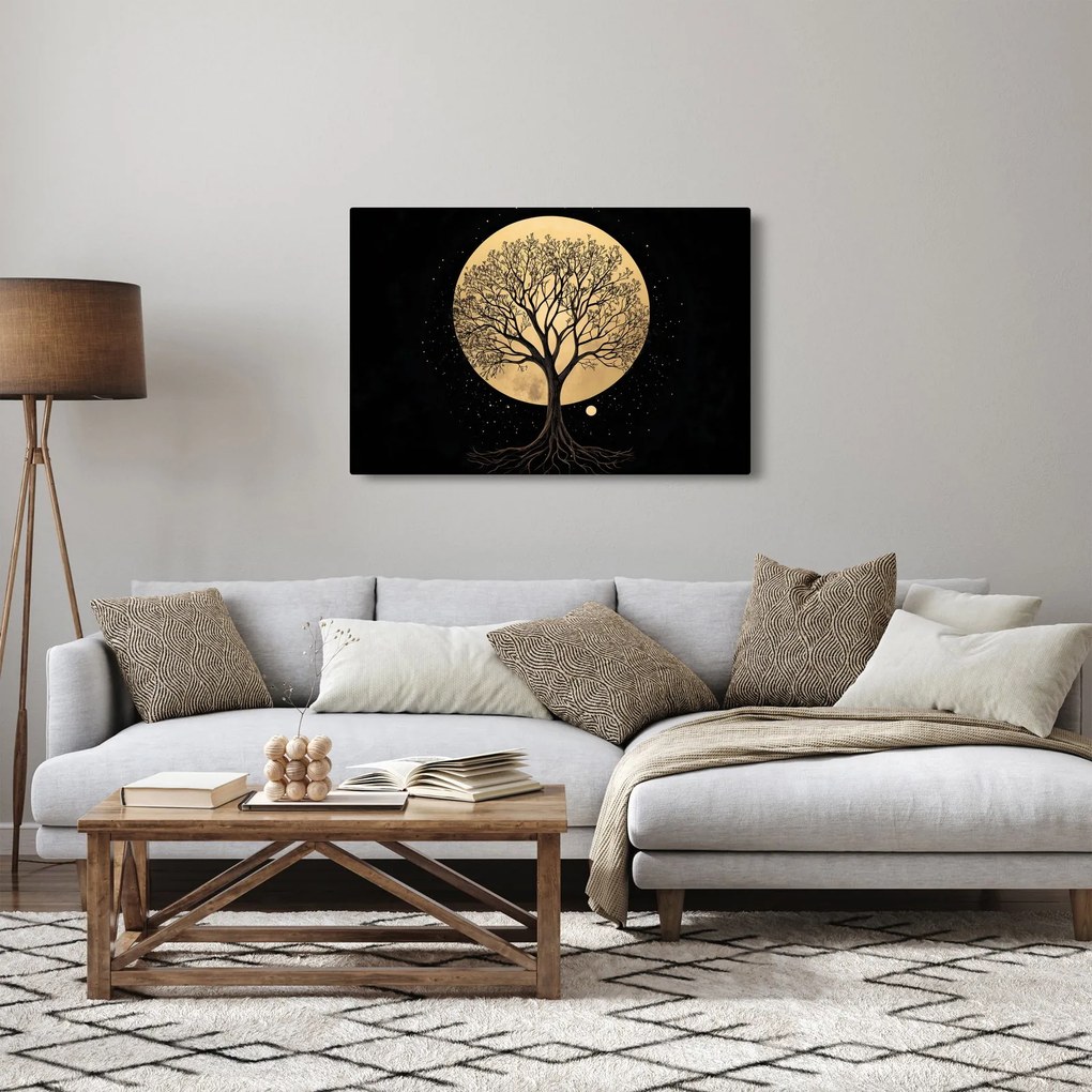 Kép – Fa arany teliholdban I. (90x60 cm)
