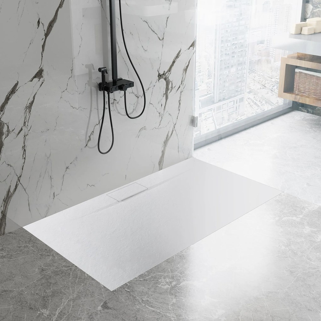 Zuhanytálca Bazalt Long White 80x120