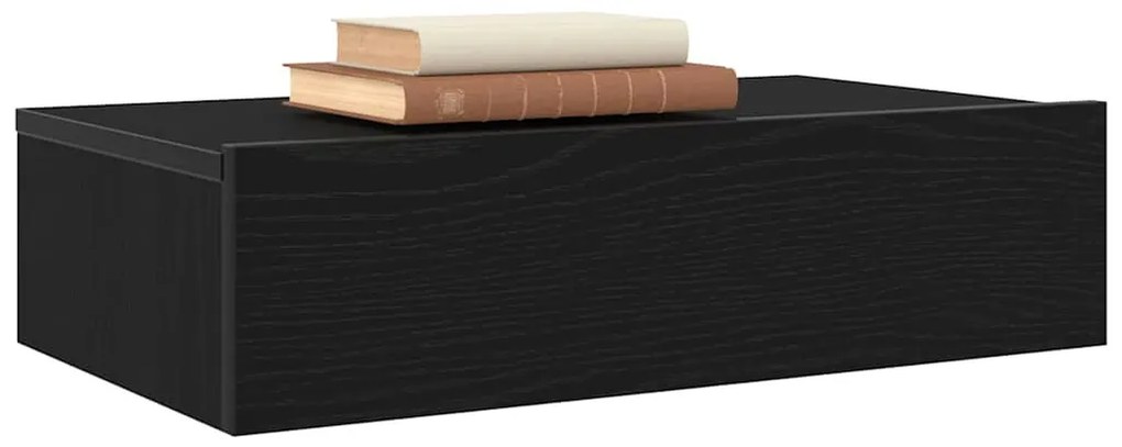 2 db fekete tölgyfa TV-szekrény LED lámpákkal 60 x 35 x 15,5 cm