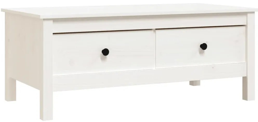 Fehér tömör fenyőfa dohányzóasztal 100 x 50 x 40 cm