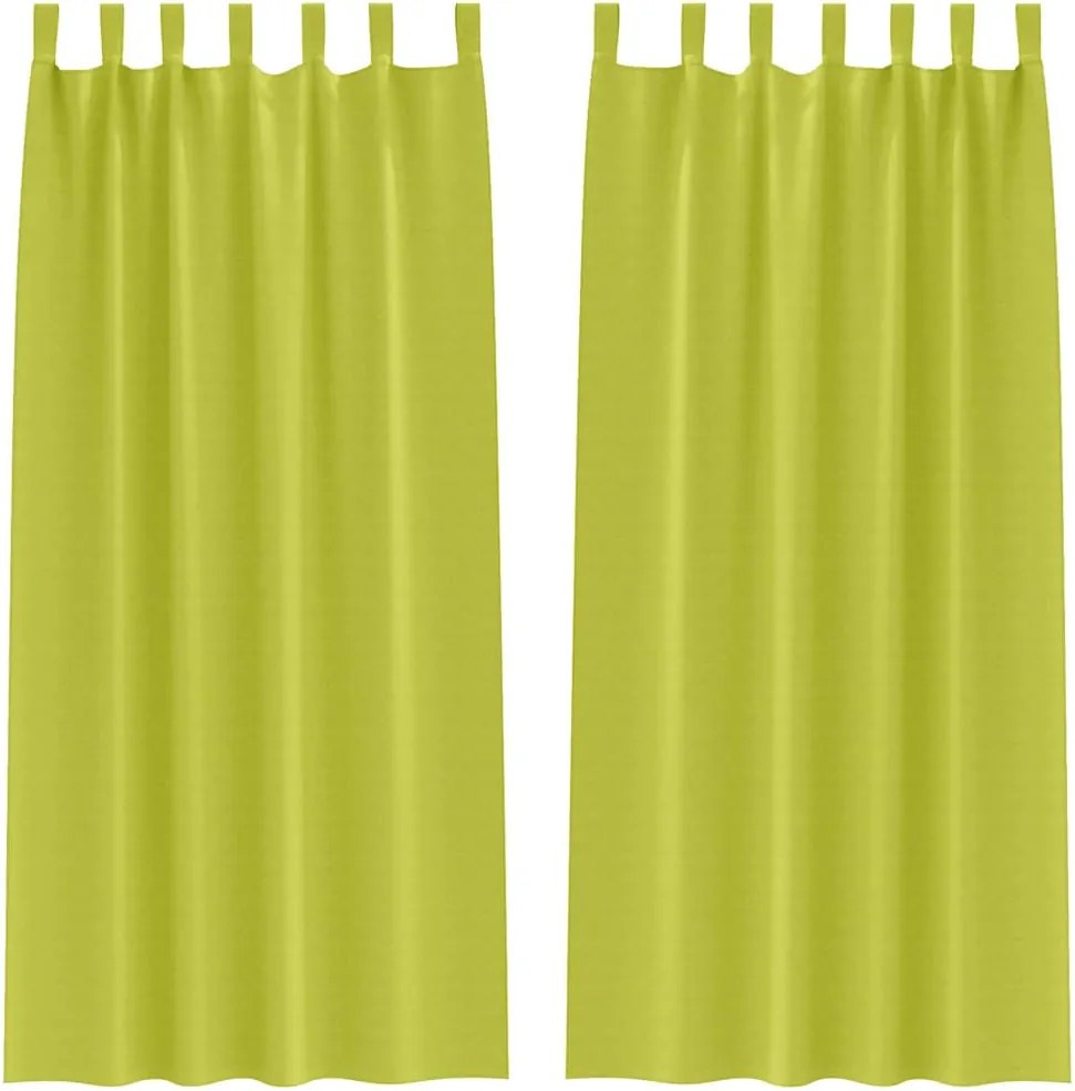 vidaXL Fekete Függöny Gyűrűkkel 2 pcs Zöld 225 x 140 cm Poliészter