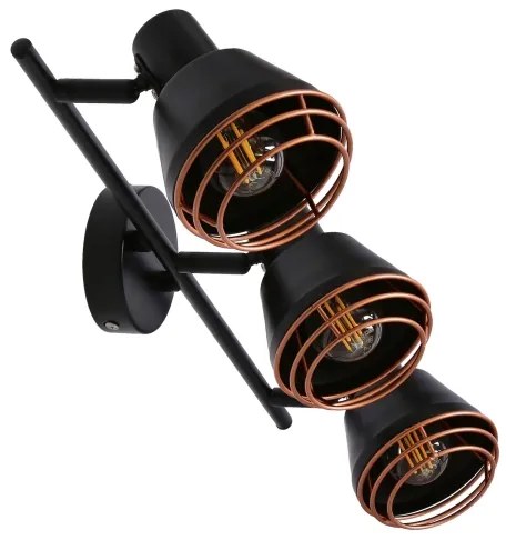 Spotlámpa NERIA 3xE14/40W/230V fekete/réz