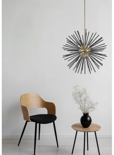 Zuma Line P0491-09C-F7BC - Csillár rúdon URCHIN 9xG9/42W/230V arany/fekete